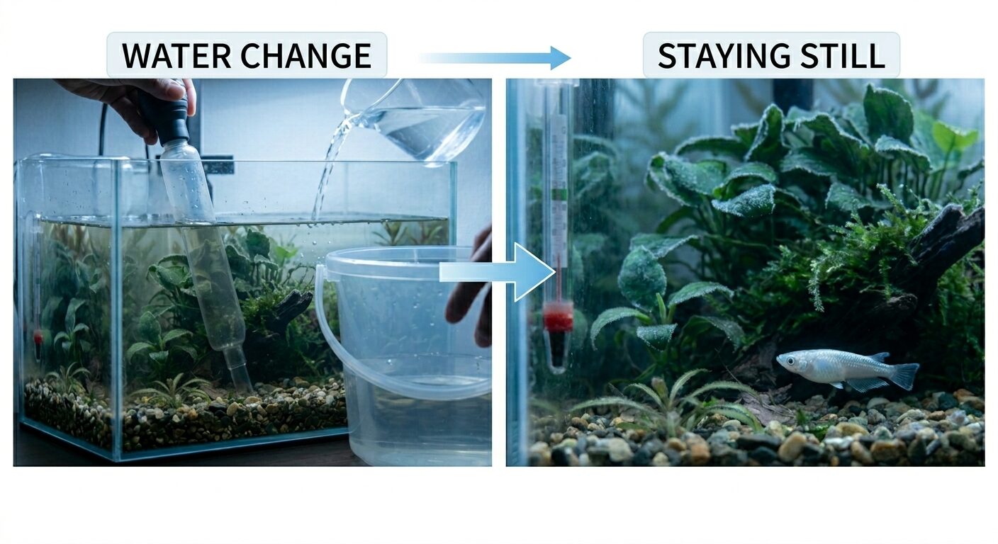 メダカ 水換え ストレス